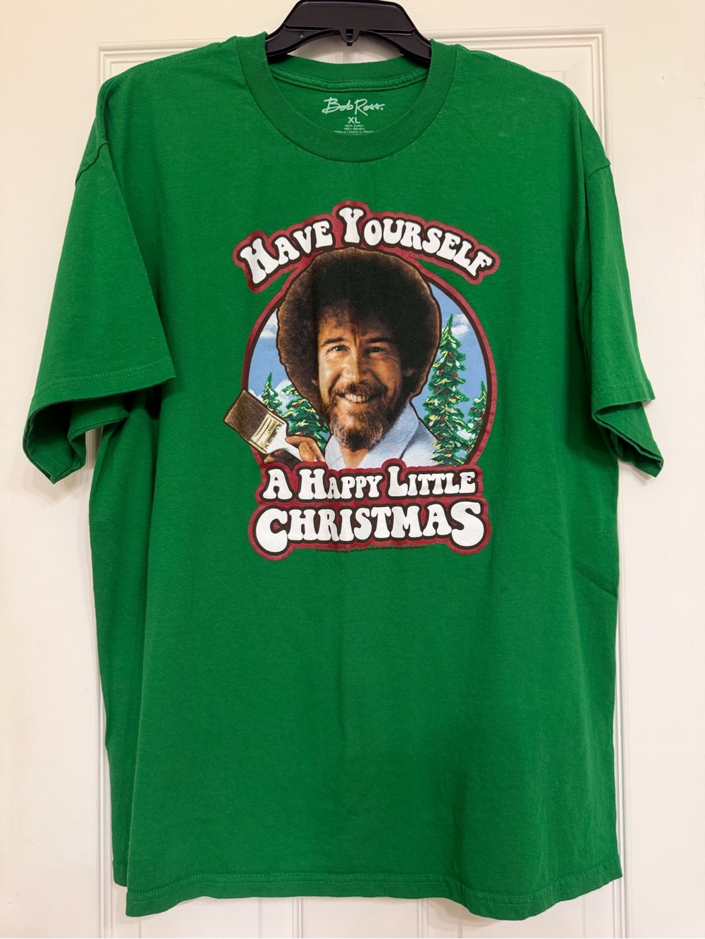 Bob Ross Green 'Have Yourself A Happy Little Christmas' Graphic Tee - Women
